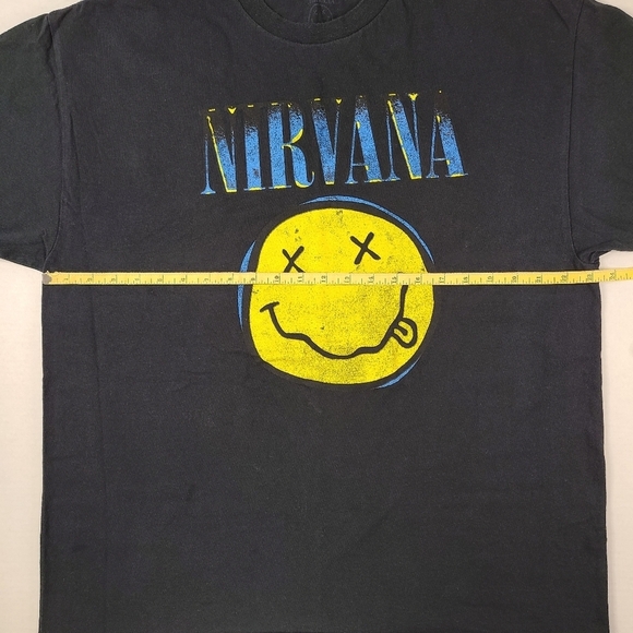 Nirvana Black Smiley Short Sleeve Crewneck Band Tee Men's XL - Picture 6 of 6